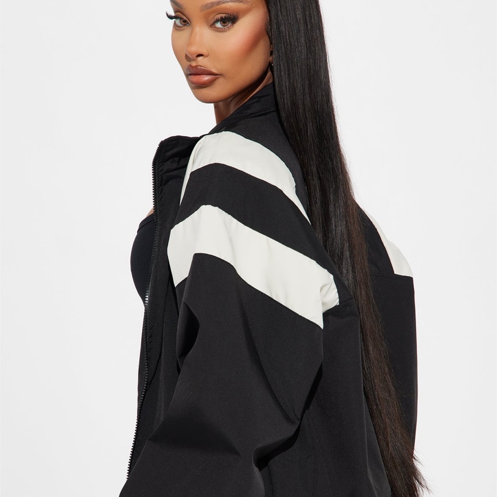 Fashion Nova Black and White Bomber Jacket - Picture 4 of 12
